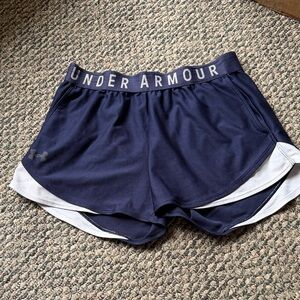 Under Armour Navy and White Women’s Athletic Shorts